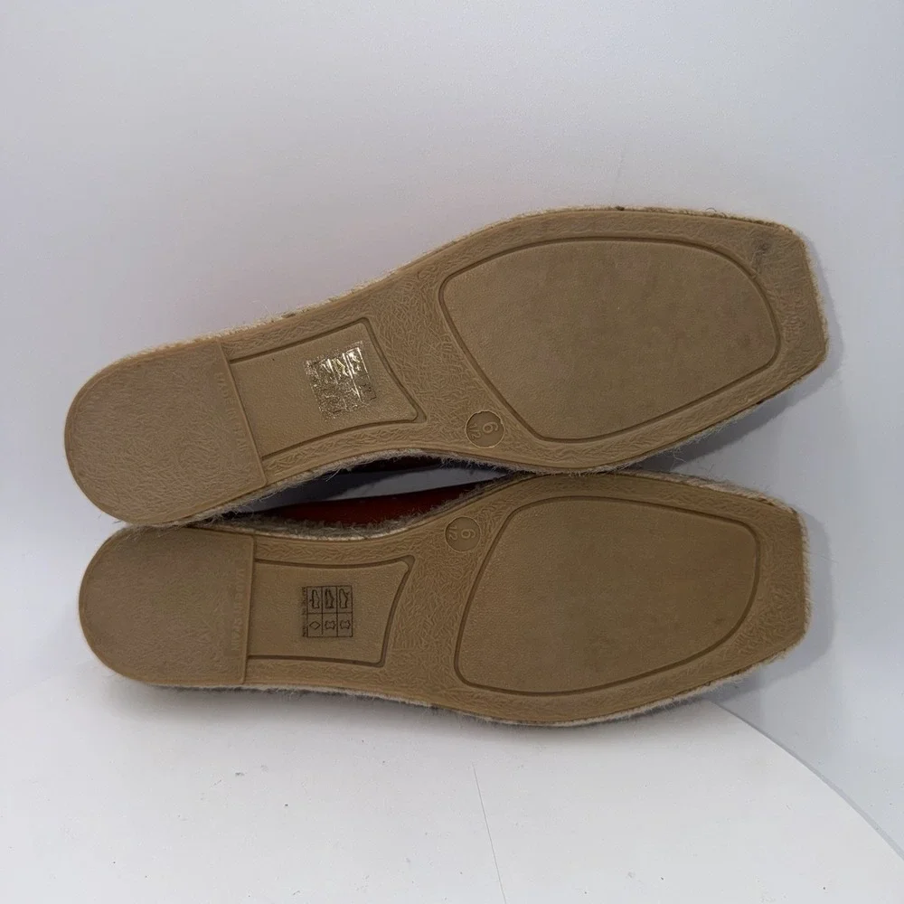 Everlane‎ The Espadrille Womens US size 6.5 Coral Leather Slip On Summer Classic